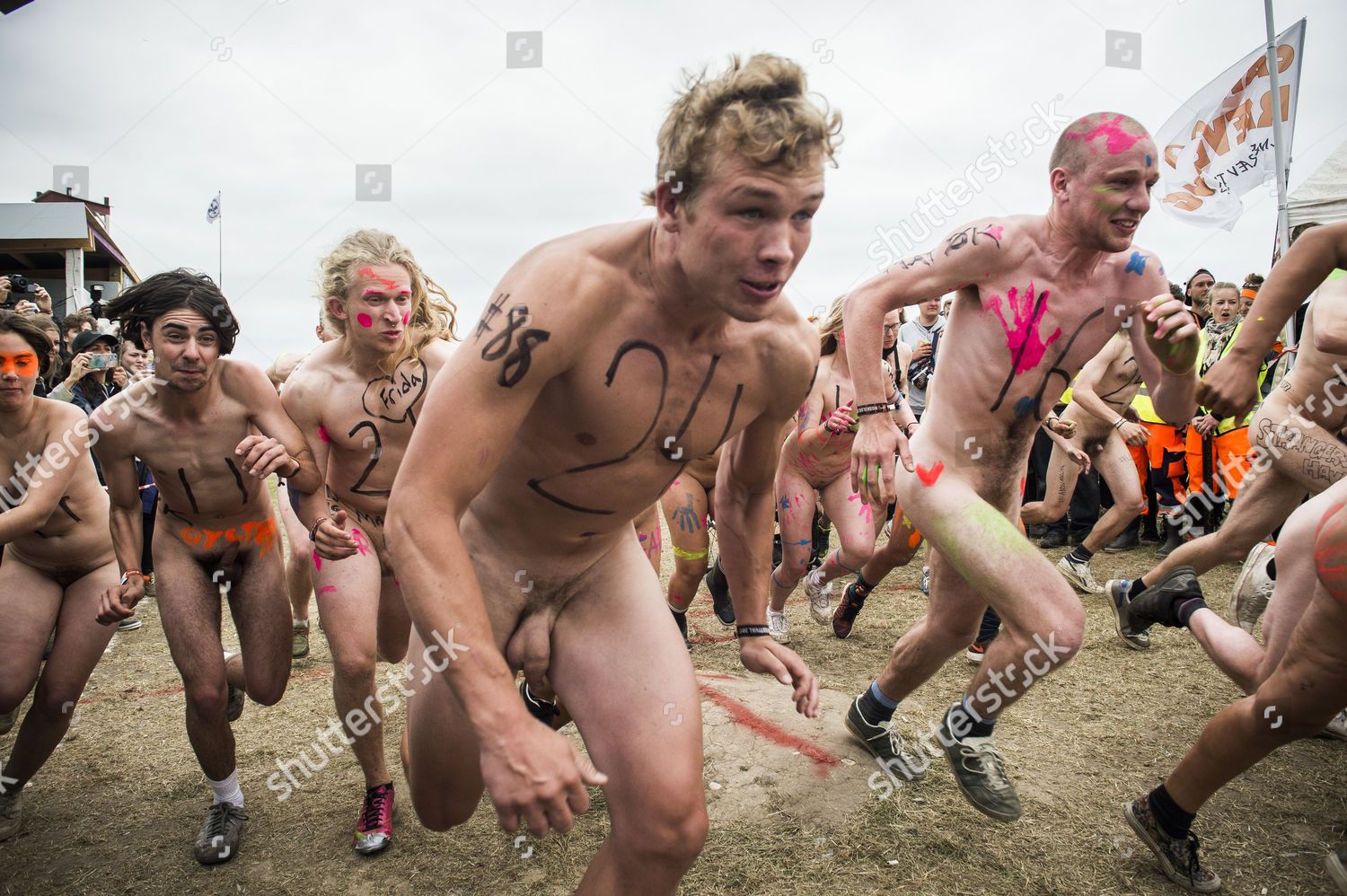 Participants Run Annual Naked Run Camp Editorial Stock Photo