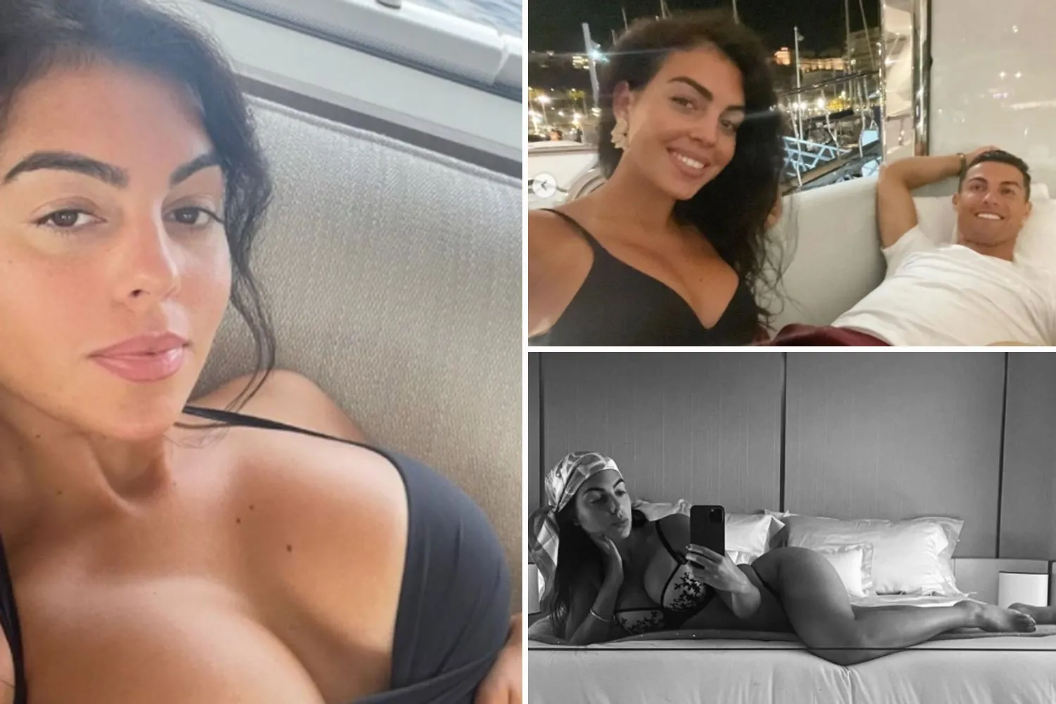 Cristiano Ronaldos girlfriend Georgina Rodriguez shows off bikini body in sexy bed selfie as pair relax on yacht