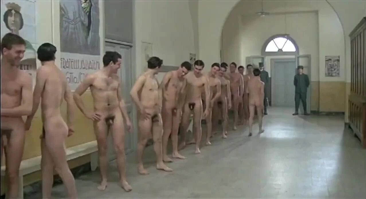 Locker room: Soldiers line up for naked