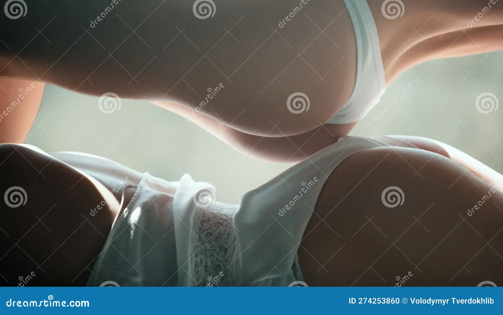 Lesbian Ass Female Couple in Pose Lgbt. Female in Bikini. Erotic Lingerie Stock Photo