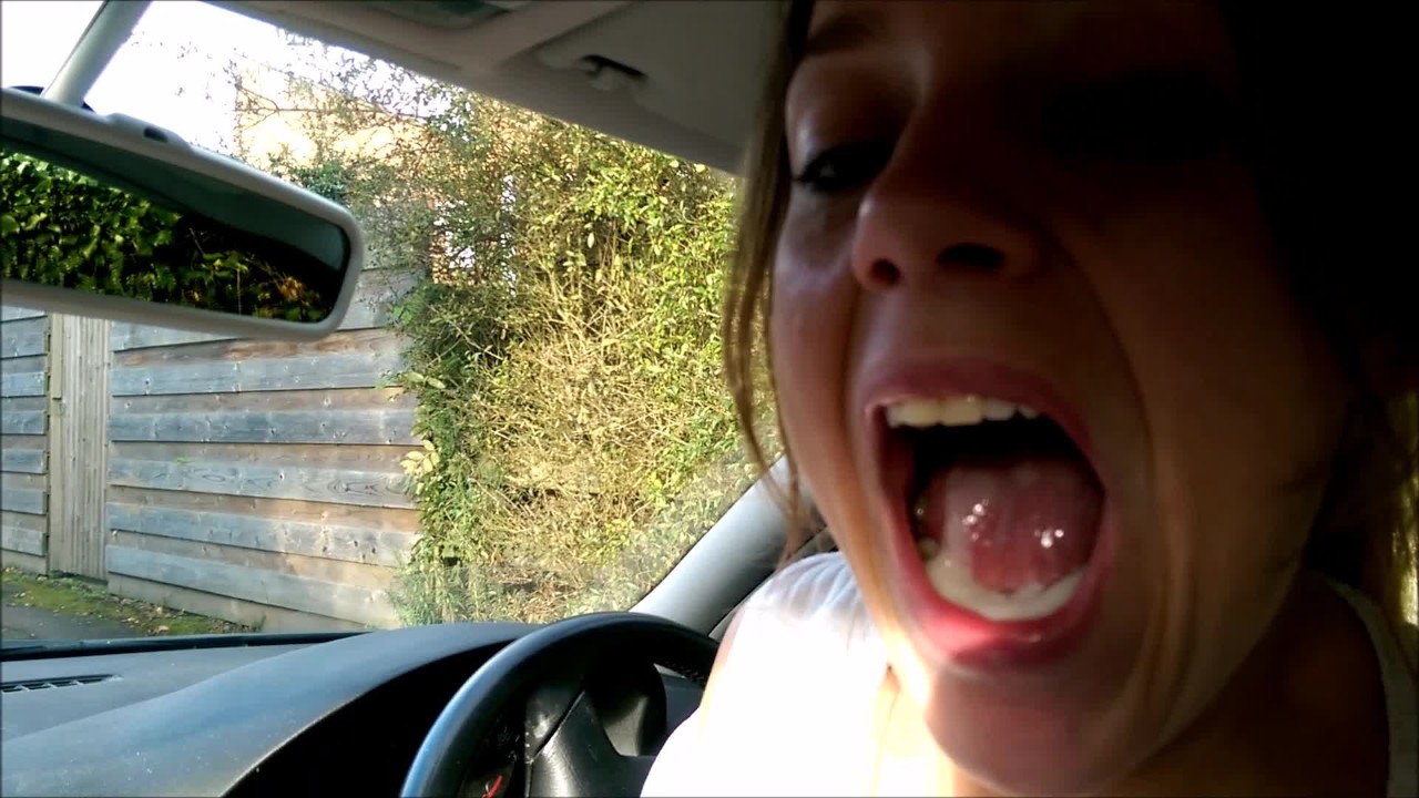 Public Street Car Blowjob Cum in Mouth Driving