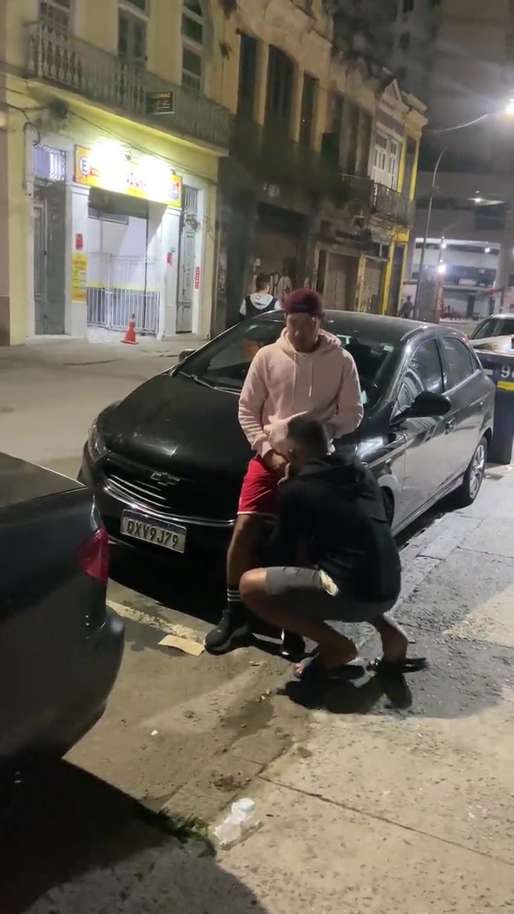 Blowjob on the street in public
