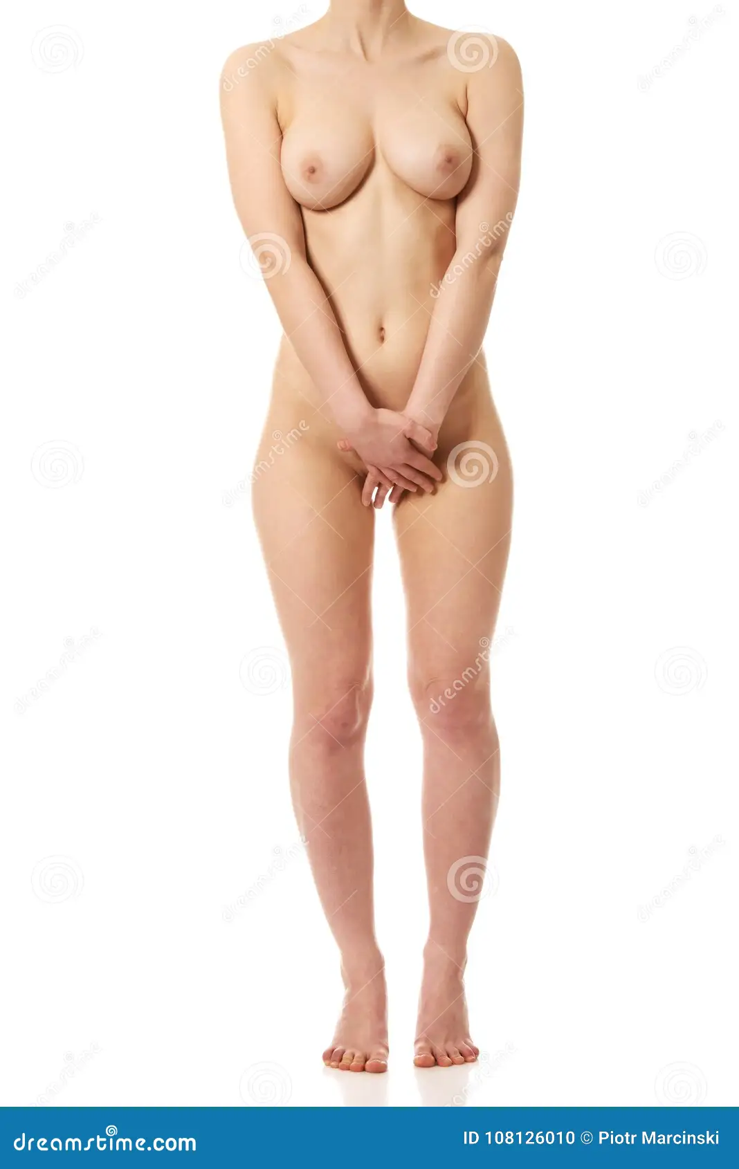 Beautiful Woman with Naked Breast. Stock Photo