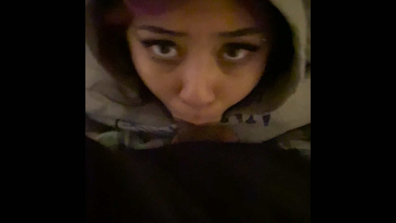 Gray Hoodie On While I Suck My Boyfriends HUGE Cock :3