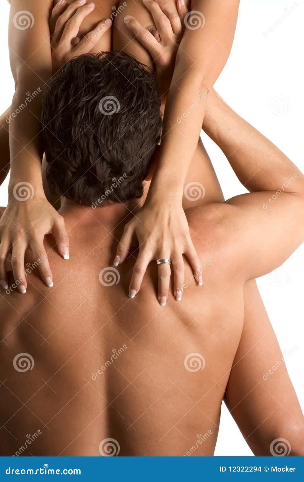 Naked Couple Engaged in Sexual Games and Oral Sex Stock Photo