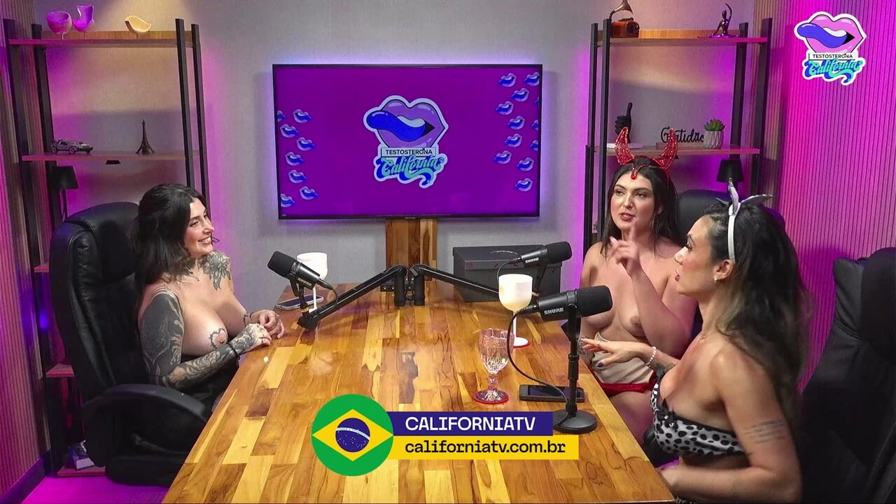 Hottest Podcast Ever Brunette Blonde Strip Guests Lingerie the Wild Orgy Begins