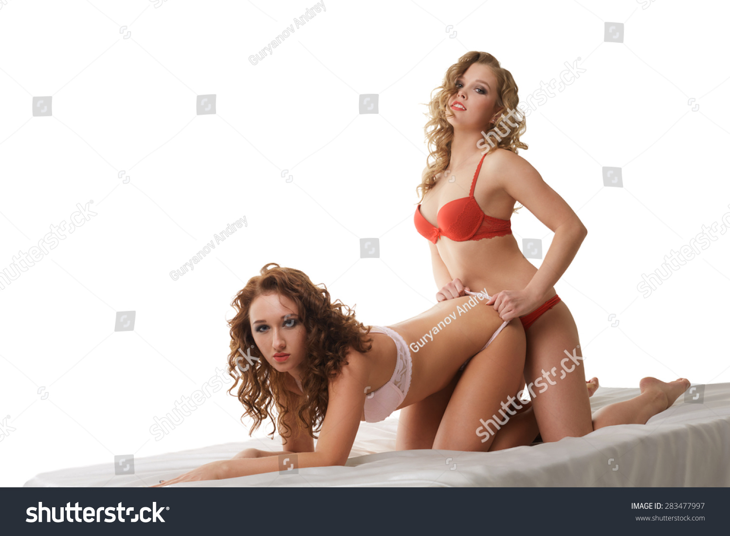 Beautiful Lesbian Girls Having Sex Camera Stock Photo 283477997