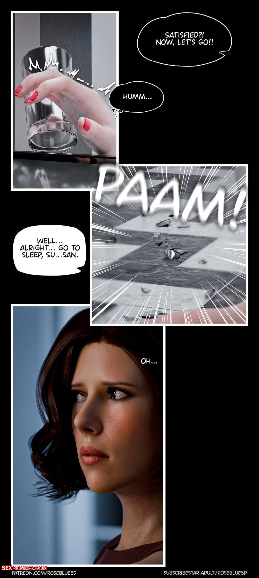 Porn comic My Neighbors Widow. Chapter 37. Rose Blue 3D. Sex comic brunette continues to