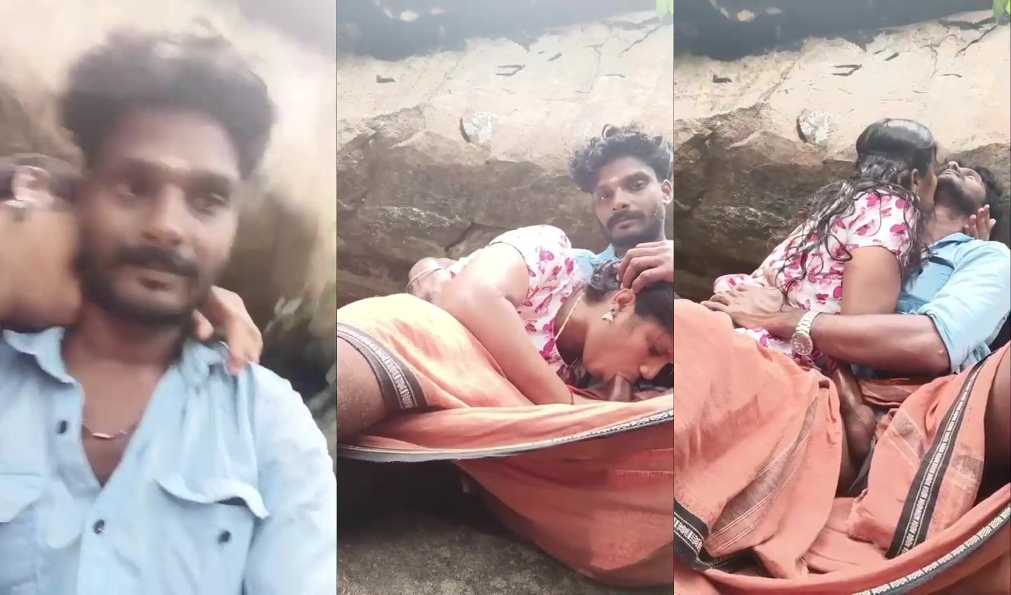 Pahaad ke peeche baithe Malayalam Couple ka Hot Sex Video