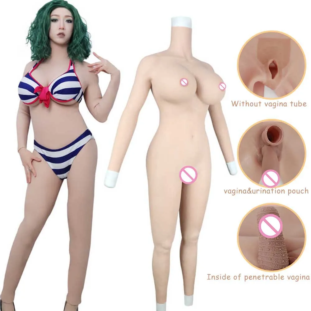 G Cup Silicone Breast Form Vagina Bodysuit Fake Boobs for Cosplay Crossdresser Shemale Ladyboy Transvestite Transgender H Cup