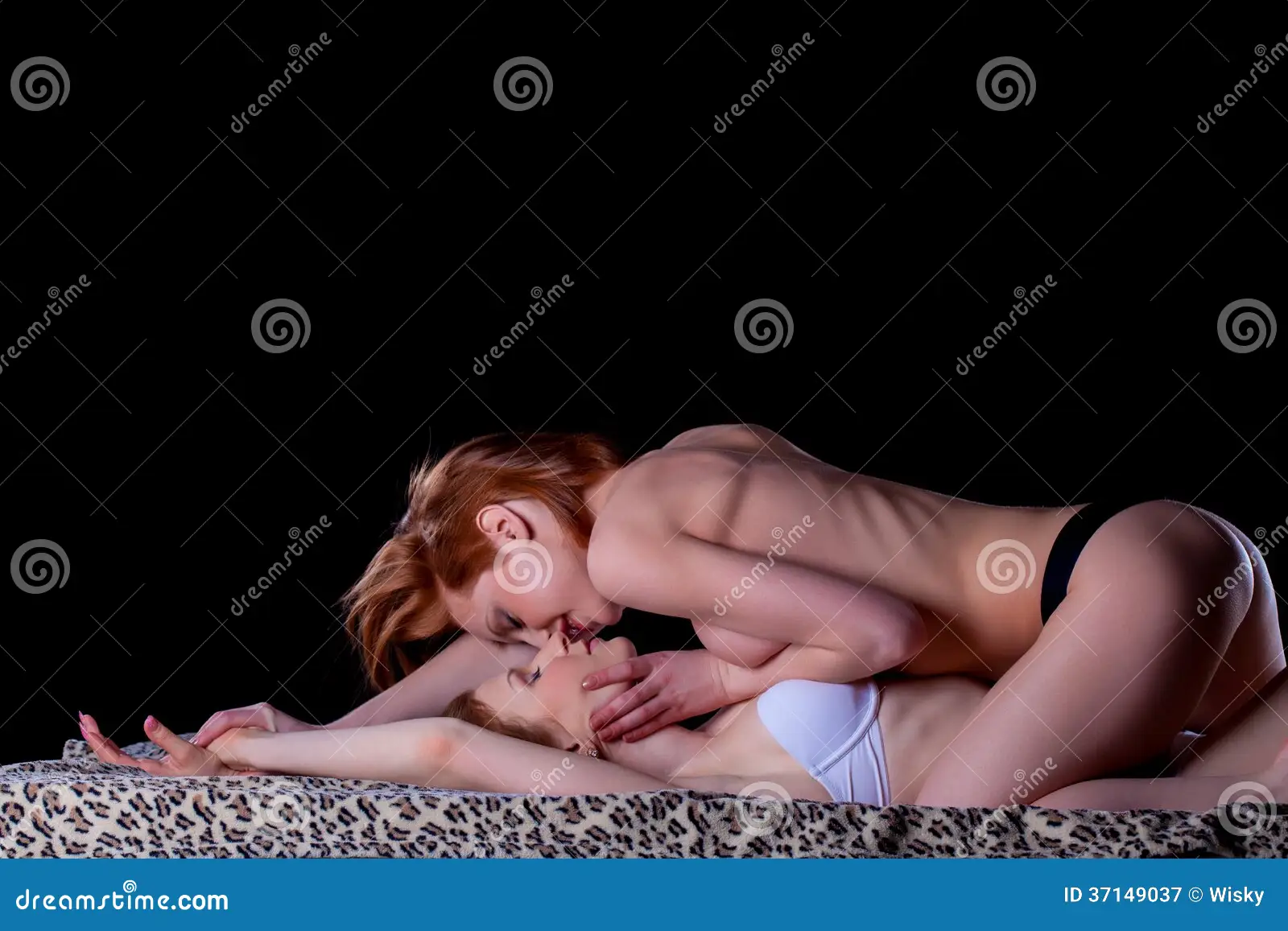 Image of Passionate Lesbian Girls Having Sex Stock Image