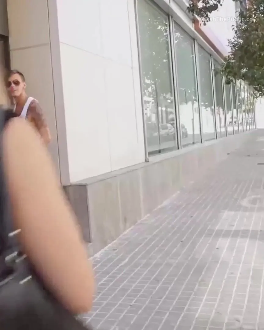 Sidewalk blowjob