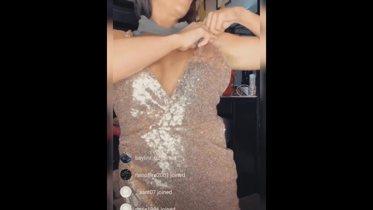 INSTAGRAM SLUT EXPOSES PUSSY AND BOOBS DURING DRESS TRY ON HAUL LIVE Portrait for phone