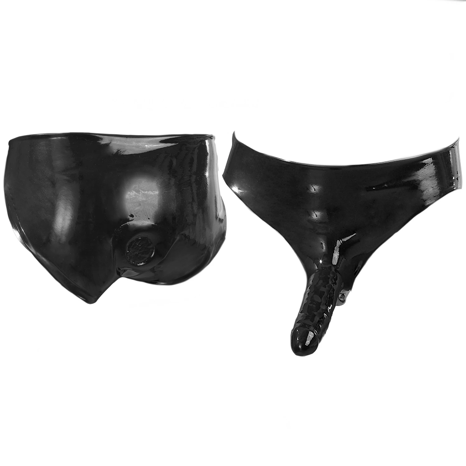 Latex Briefs with Anal Dildo