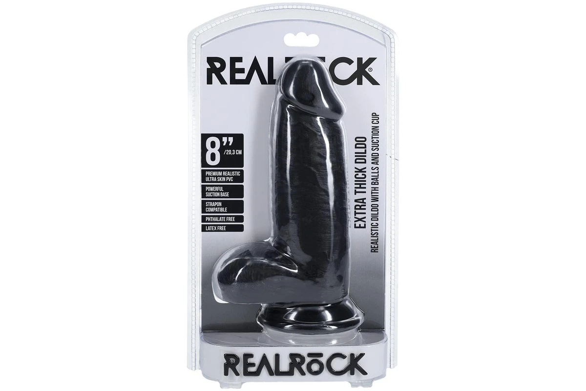 Buy Shots Real Rock Extra Thick Dildo With Balls 8 Inch