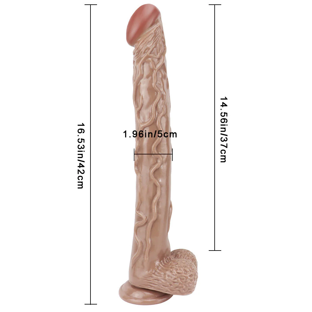 16 Inch Brown Extra Long Thick Dildo