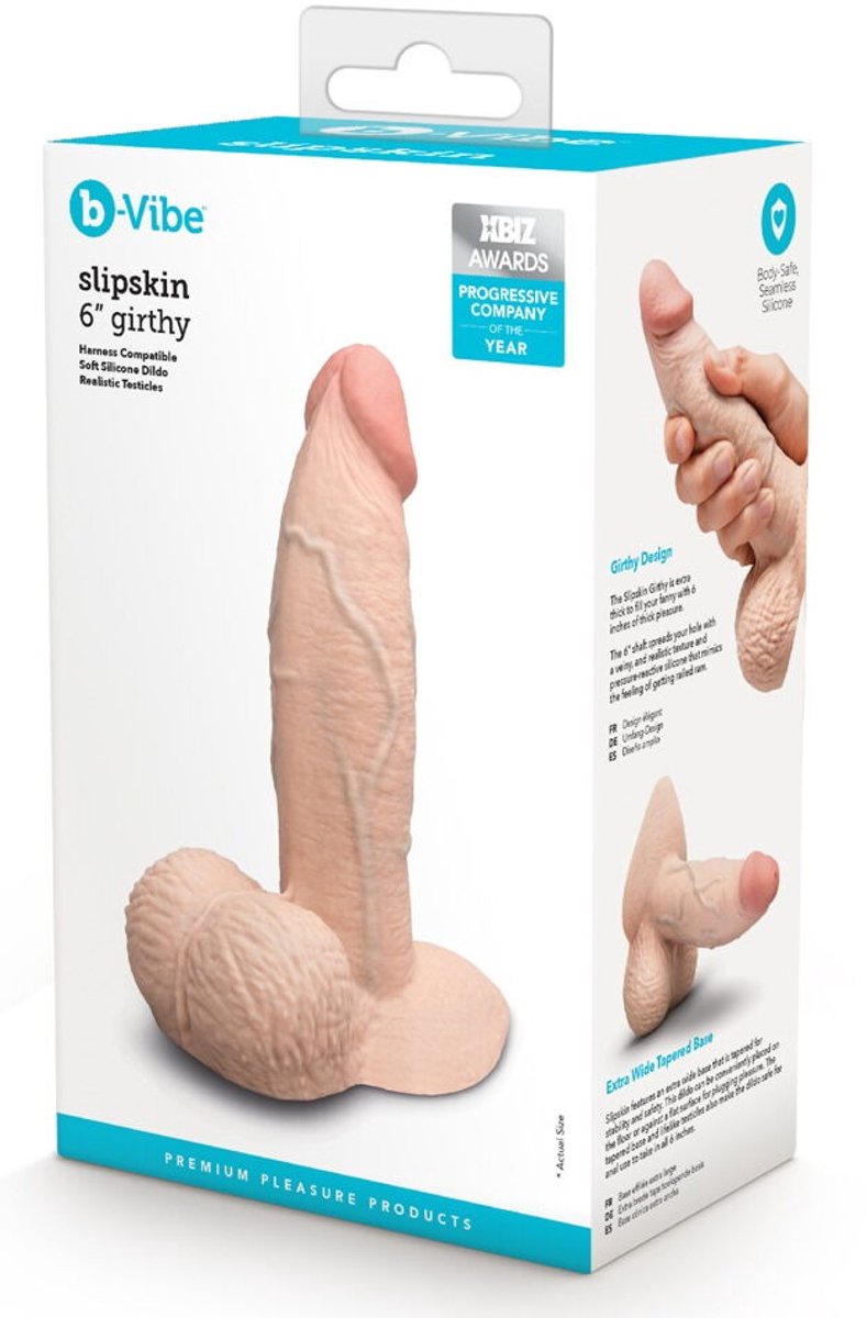 B-Vibe Dildo slipskin girthy 178 cm