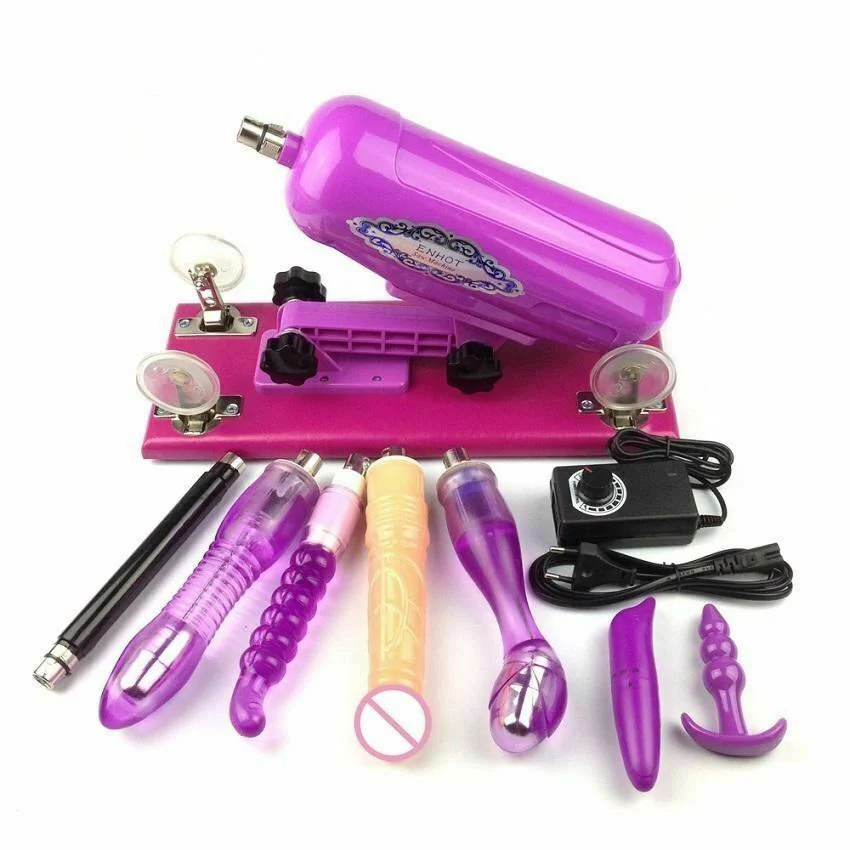 F3 Purple Sex Machine With Dildos Mini Anal Plug Thrusting Masturbatio