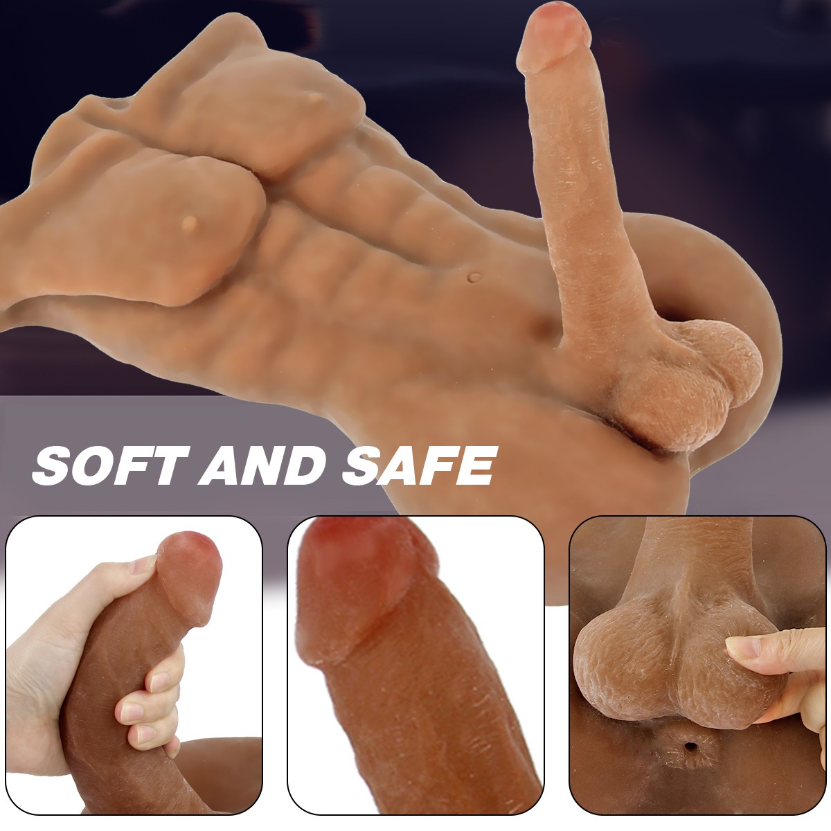 7kg Male Body Sex Dolls Women Gay Bottom Top Realistic Dildo Silicone SkinTan