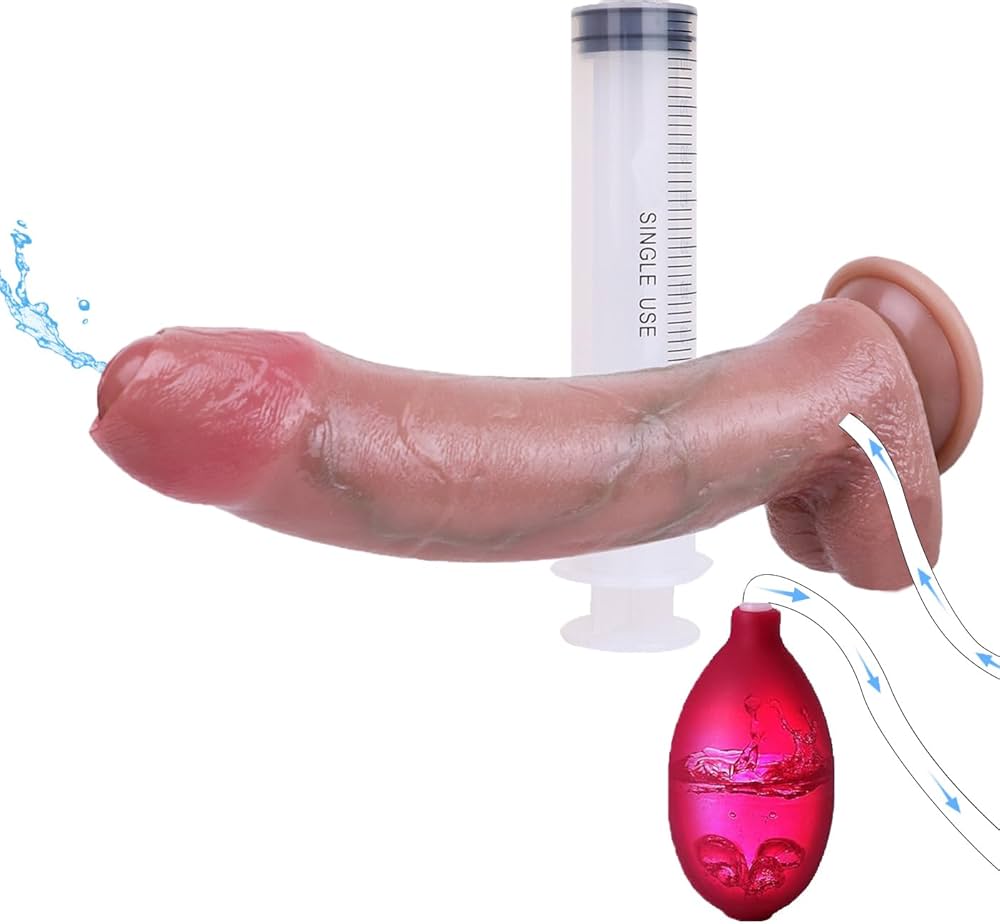: 9.05 Realistic Prepuce Glans Squirting Dildo Ejaculating Anal Toy Suction Cup G-Spot Hands-Free Soft Cumming DildosSex Toy for Women Masturbate Gay Men Solo Couples Pleasure : Health Household