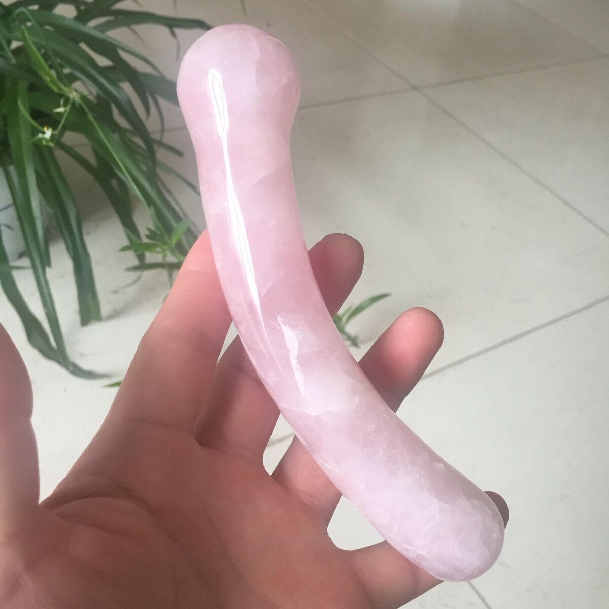 Natural Rose Quartz Massage Wand Crystal Stone Dildos For Woman Gift