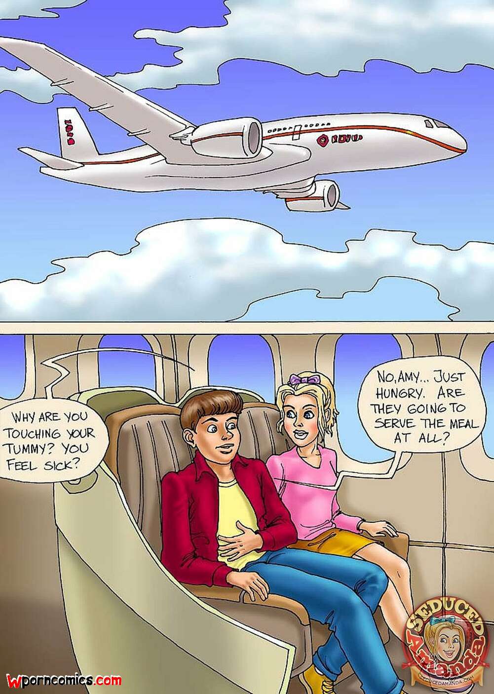 Porn comic Seduced Amanda. Seduced Amanda. Adventure on a Plane Sex comic brother and sister