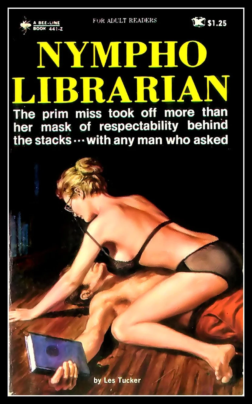 Nympho bibliothecaris sexy pulp fiction poster koelkastmagneet 6 x 8 groot