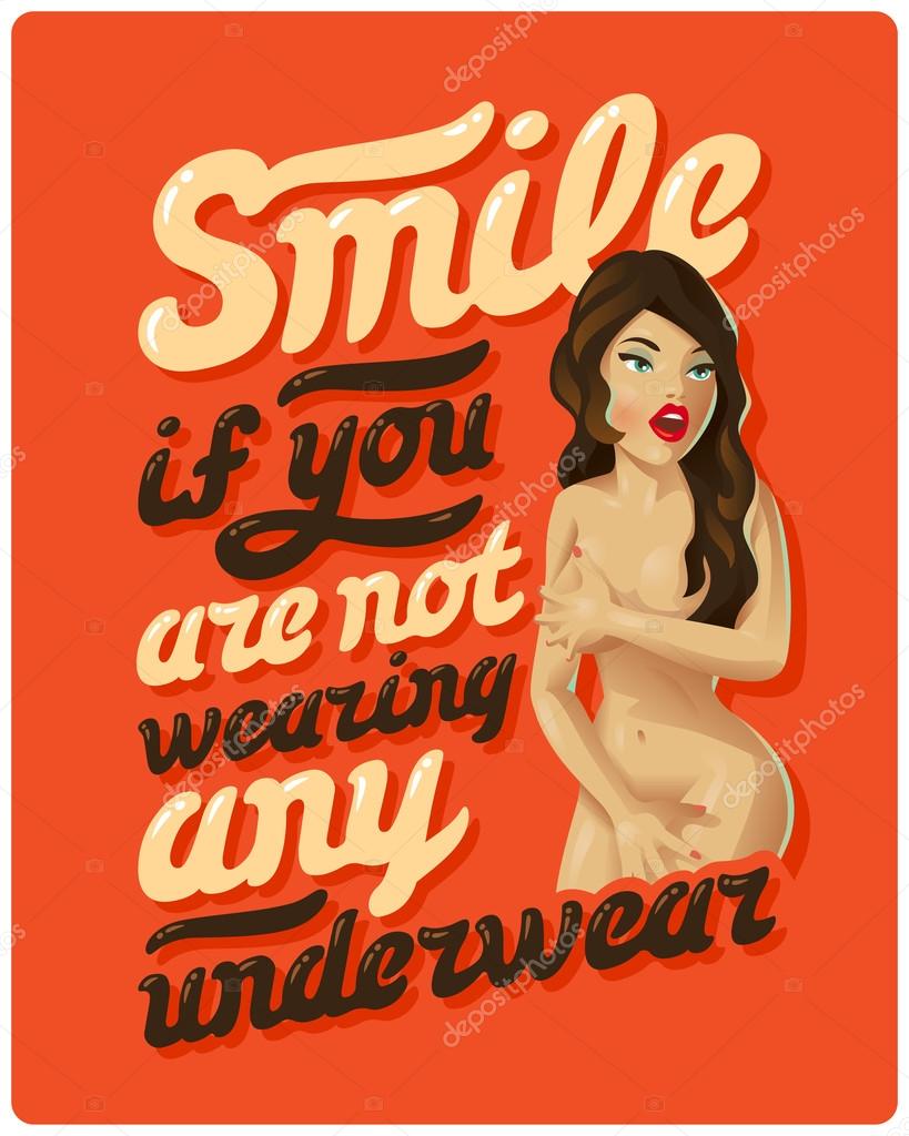 Poster met verlegen sexy meisje stockvector door GlebGuralnyk 73351107