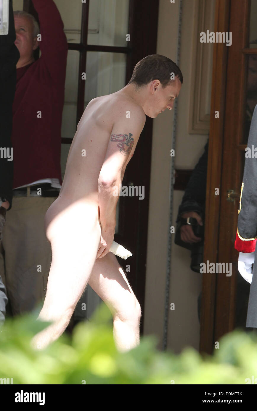 A naked actor on the set of Secret Diary Of A Call Girl London England