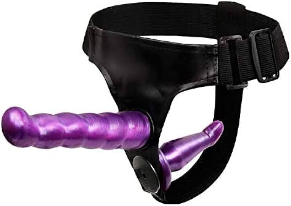 7.5inch Strap On Strap-On Dildo Realistic Silicone Dildo Sex Toy SM Fetish Interchangeable 2 Dildos or Double Dildo for Realistic Double Penetration Adjustable Harness Purple : Amazon.co.uk: Health Personal Care