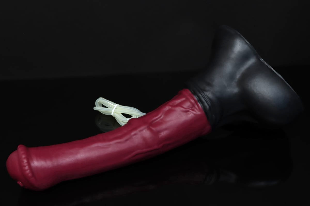 NEW Bad Dragon CHANCE UNFLARED Fantasy LARGE Silicone Dildo CUM TUBE Toy SPLIT