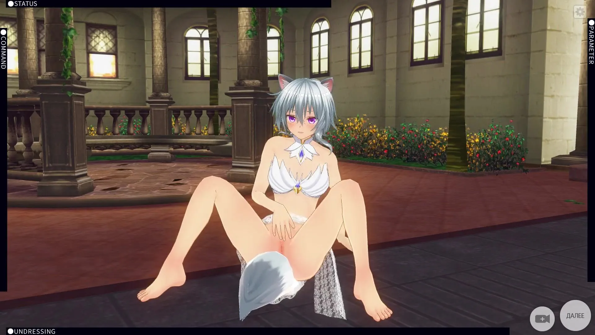 3D HENTAI neko girl masturbates and cums
