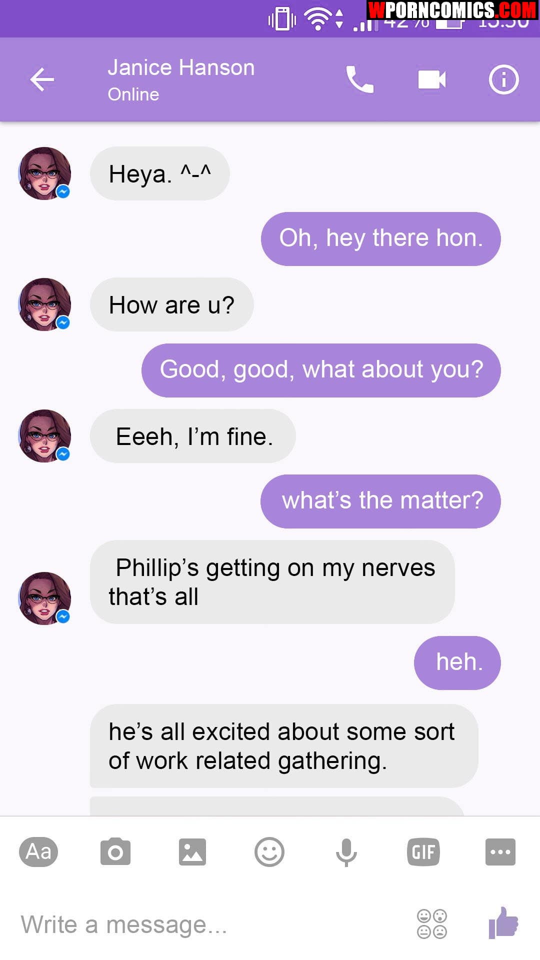 Porn comic Chat with Janice