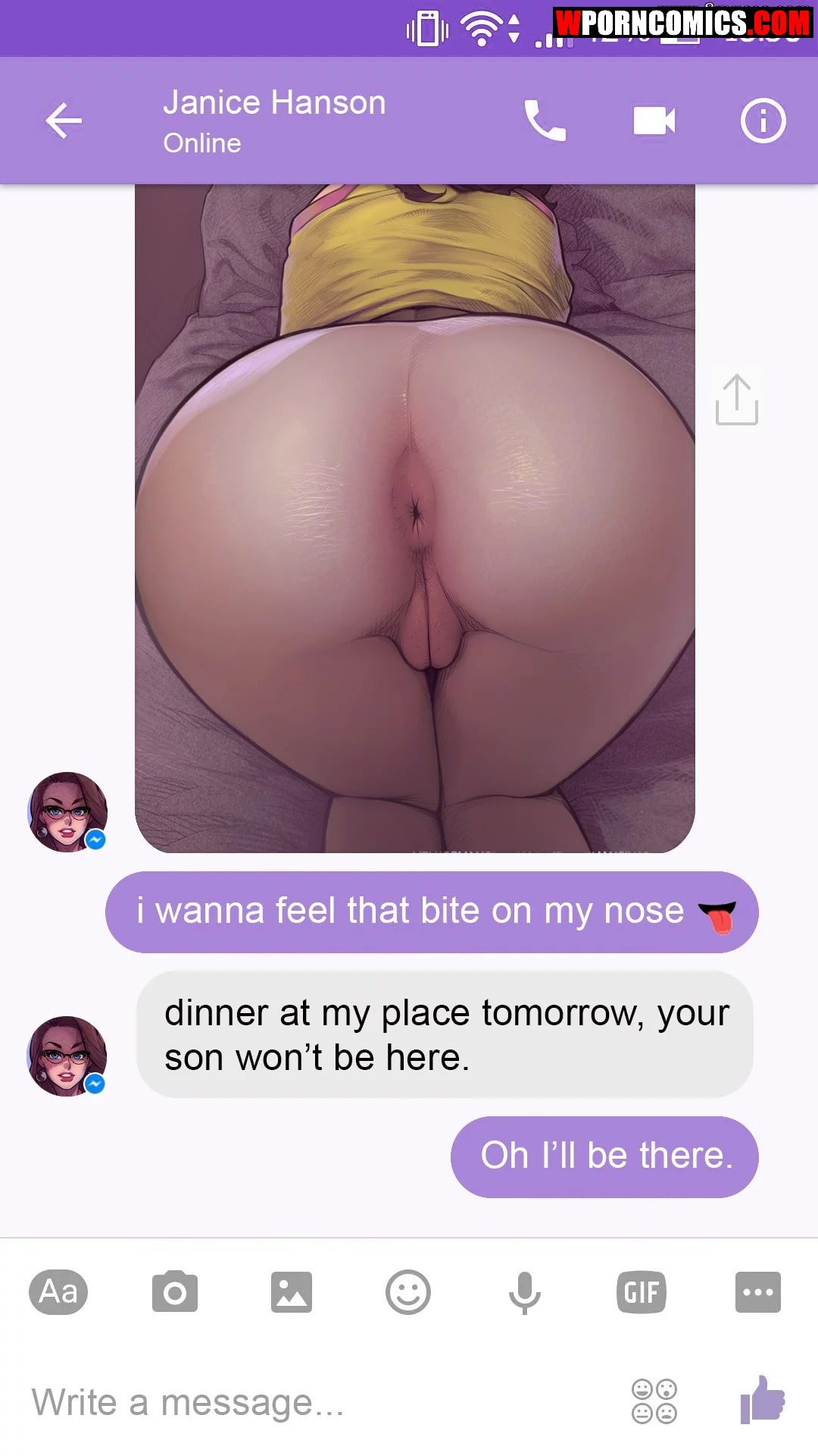 Porn comic Chat with Janice