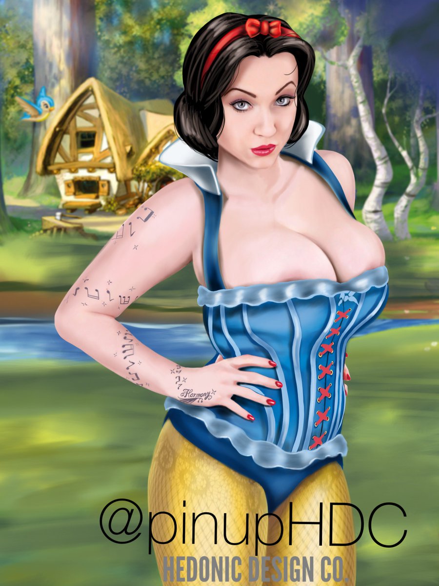 The beautiful XHarmonyReignsX as Snow White. harmonyreigns bustypinups cosplay hugetits pinupgirl scoreland cleavage boobs curves