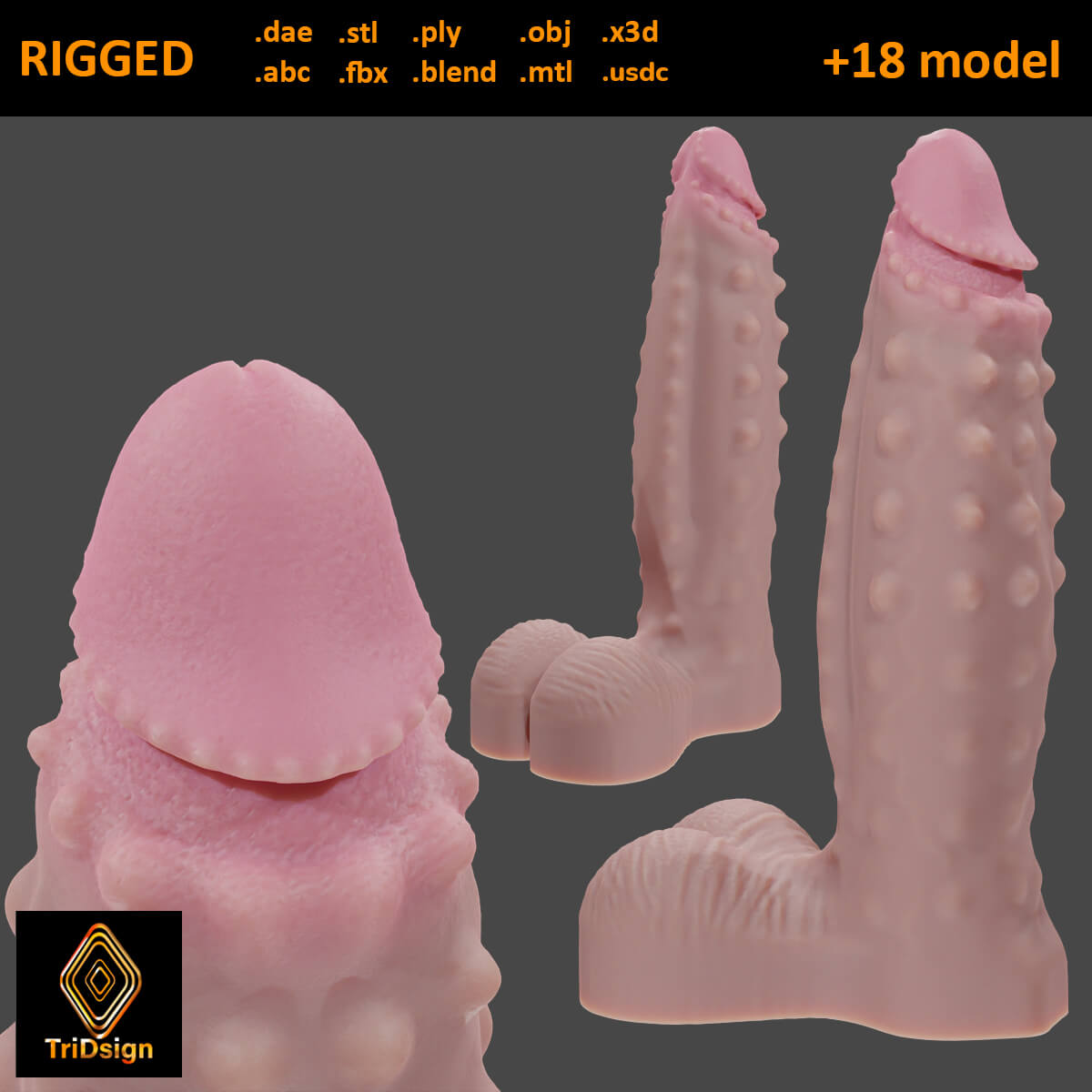 Virinas Studded Dildo Rigged
