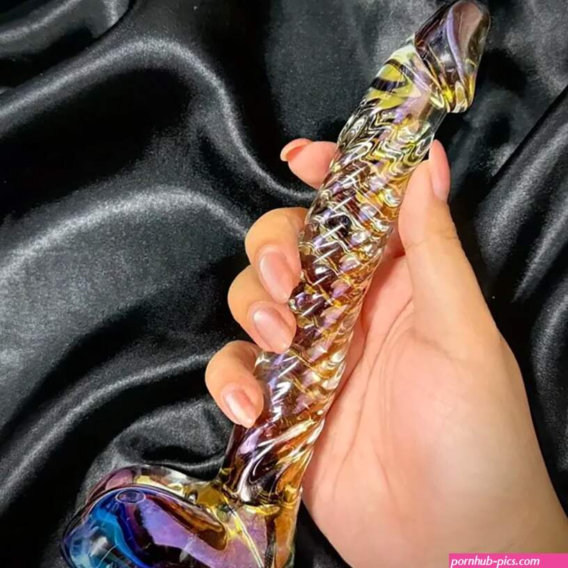 7.68in Crystal Colorful Spiral Textured Glass Dildo For Clit Masturbat