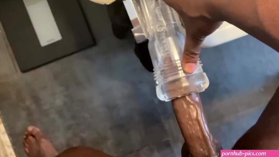 Hung Black Dick Fucking Stroking Fleshlight Til He Drops A Load