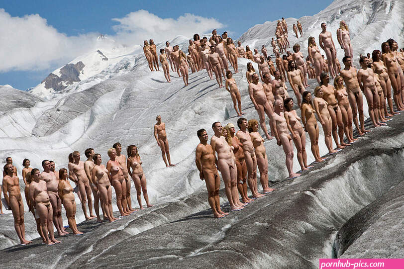 A group of naked people in front of an