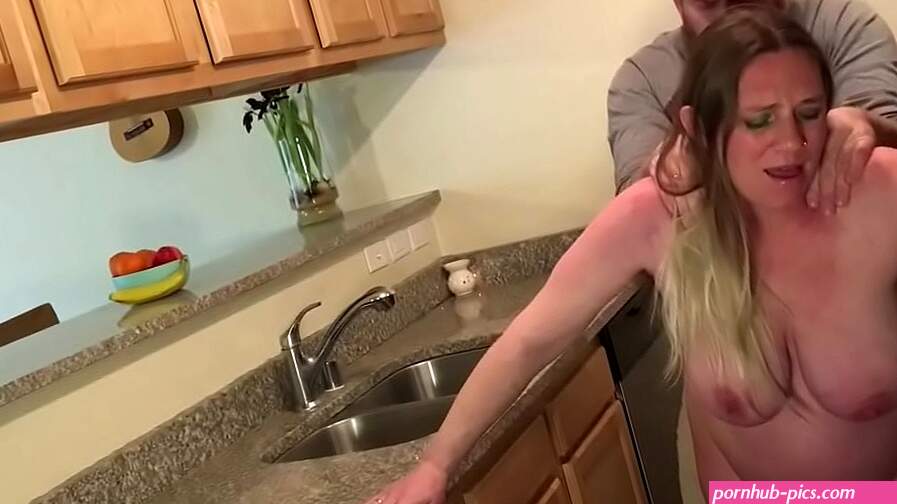 Rough Anal Surprise for Pregnant Milf in Kitchen Step Mother and Son Taboo Fuck