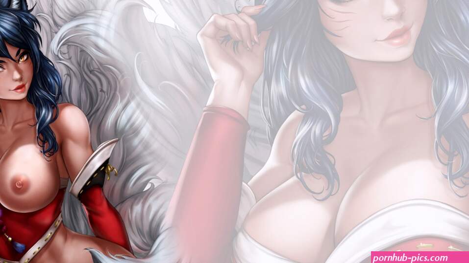 Ahri nude female hero from League of Legends hot big tits cartoon character hentai hd wallpaper 1366x768 nude models and pornstars wallpapers