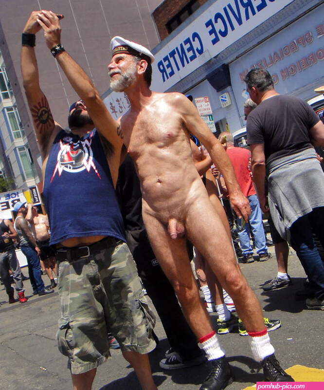 File:A naked man poses for a selfie with an admirer at San Franciscos Dore Alley Fair.jpg