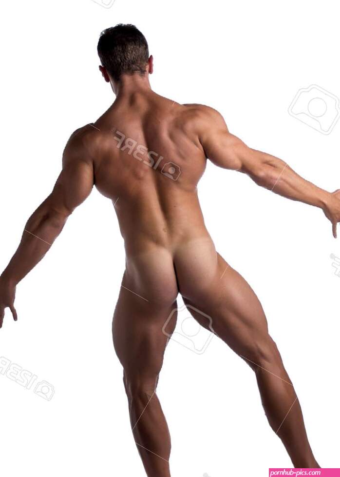 Full Body Shot Of Fit Naked Man Striking A Pose Faceing Back Geïsoleerd Op Witte Achtergrond. Royalty-Vrije Foto Plaatjes Beelden en Stock Fotografie. Image 38868126