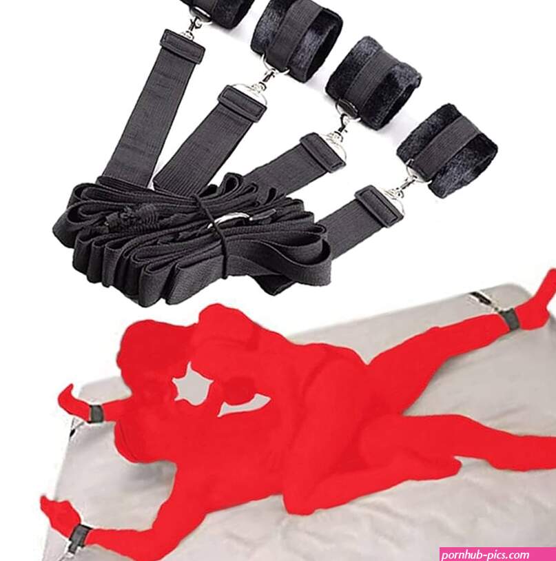 : Bed Restraints and Straps Sex Tie Downs for Adults Couples Under Mattress Queen Size Bed Sex Resistant Set Legs Arms Set Wrist Ankle Straps Bondaged Restraints Sex Spreaders Bar Women Sweatshirt