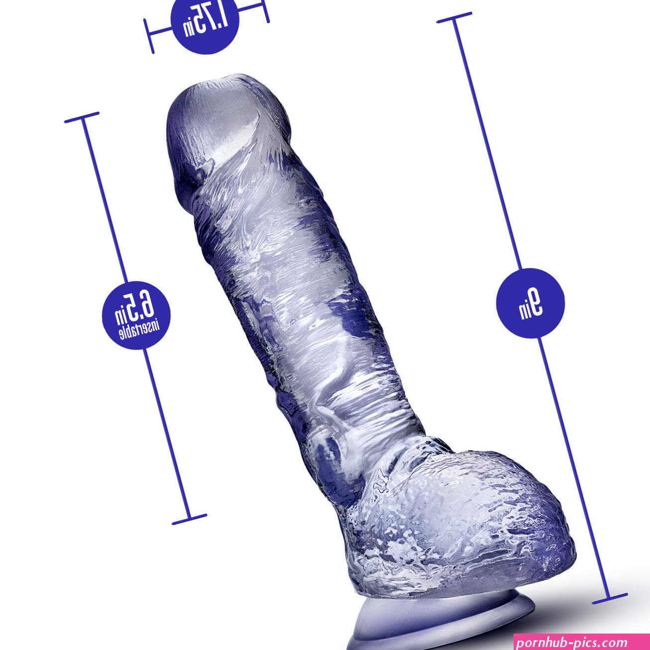 Eden 9 Long 1.75 Thick Soft Realistic Clear Dildo Suction Cup Adult Sex Toy