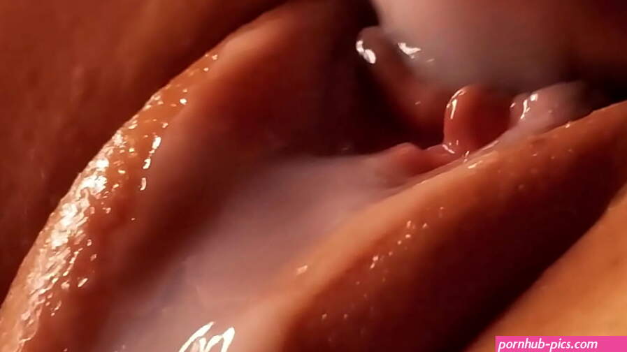 Beautiful pussy covered in lubricant and cum. Close-up