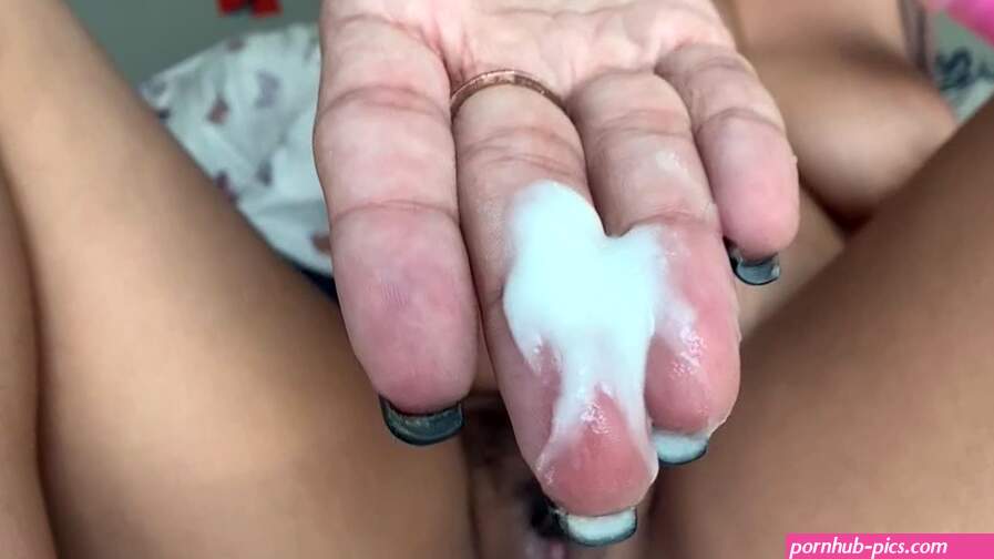 Hot girl has HUGE orgasm eats her pussy cum