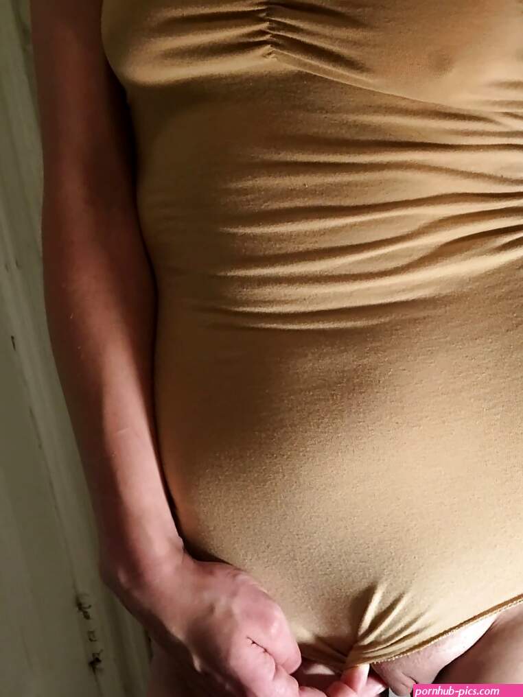 Flashing shaved pussy lips in my tan bodysuit strangeluv: 9 Nude Pics