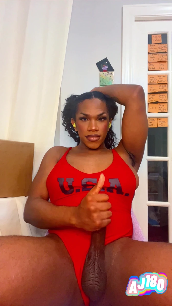 Aj180 Presents Big Beautiful Bitch: Big Black Cock Black American Big Tits Cumshot Transgender Porn