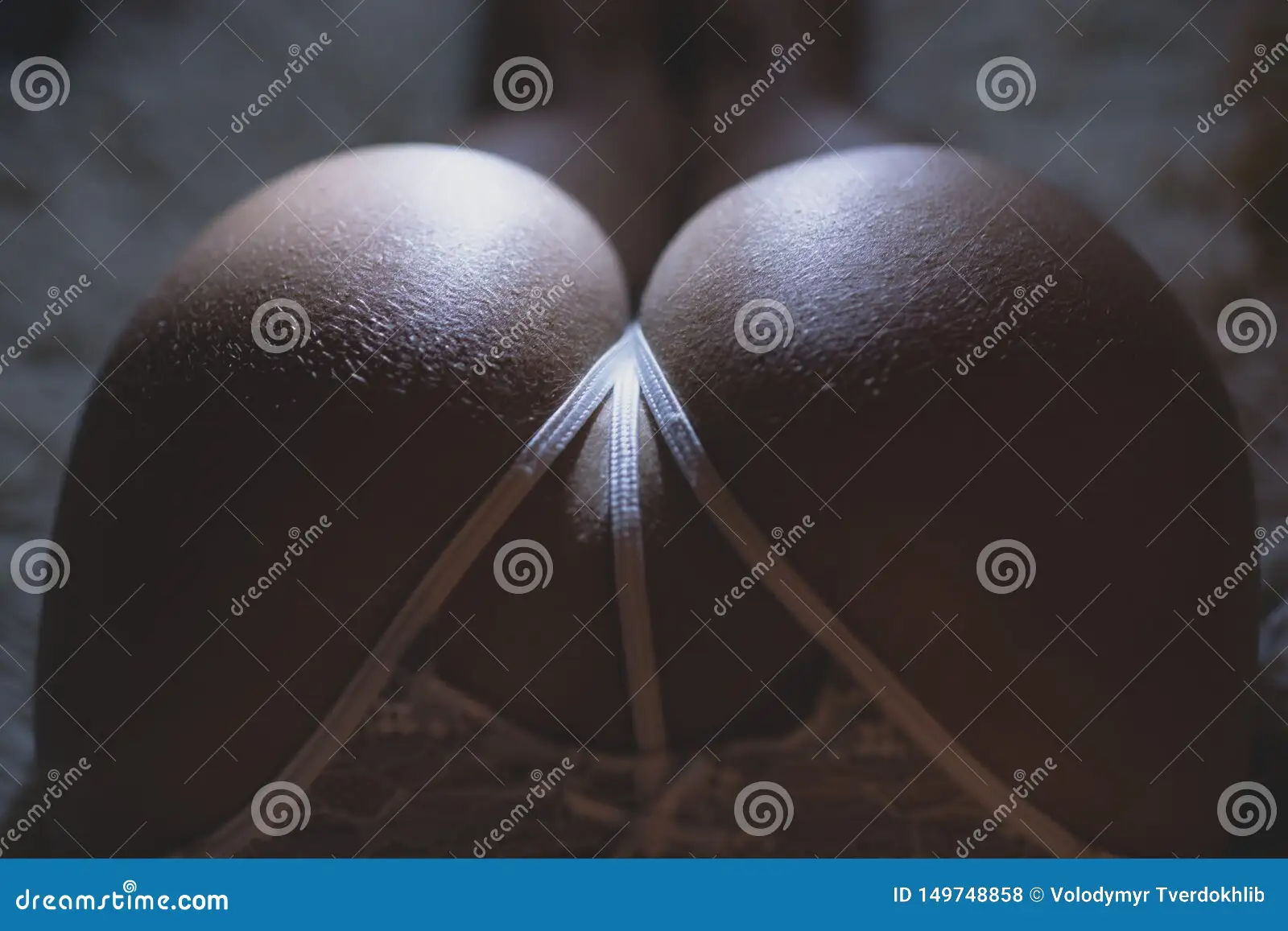 Buttocks White Lingerie. Attractive Female Ass. Erotic Massage. Perfect Buttocks. Buttocks Smooth Skin Stock Photo